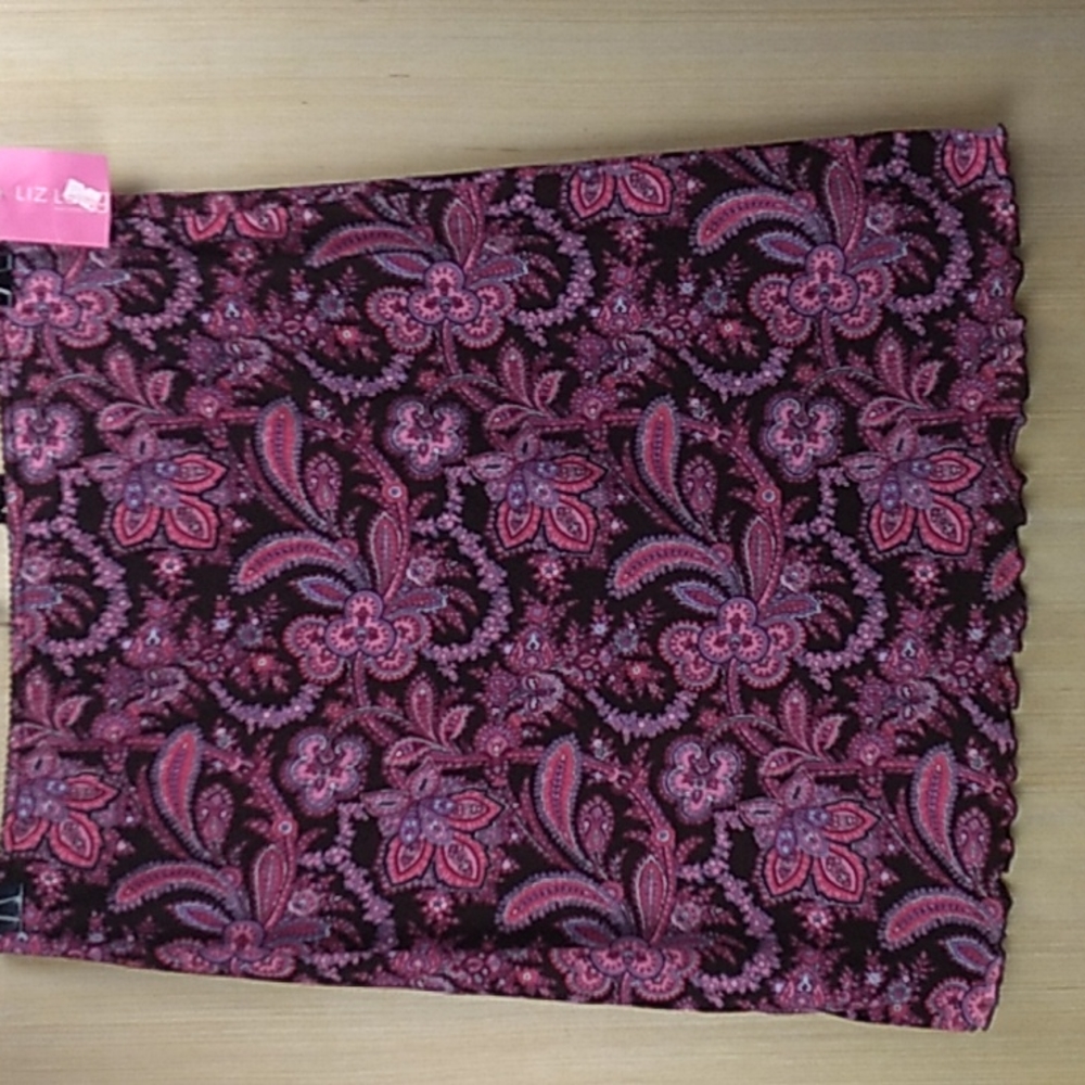 Liz Lange Maternity Skirt Women's Size Large Brown, Red & Pink
